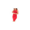 Robe sensuelle et habillée avec maille transparente rouge 